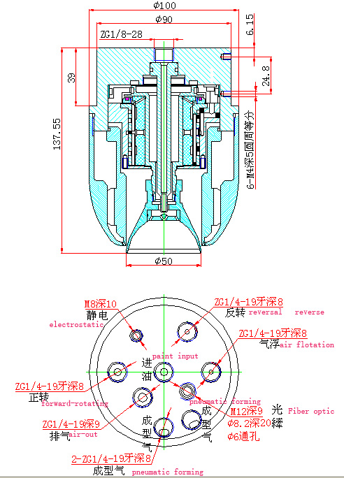 HDA-60 rotary bell automatic electrostatic spray gun | hda-sl01@hongdapt.com